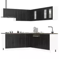 Virtuvinių spintelių komplektas, 11 dalių, Kalmar, juoda