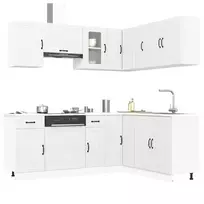 Virtuvinių spintelių komplektas, 11 dalių, Kalmar, balta