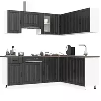 Virtuvinių spintelių komplektas, 11 dalių, Kalmar, juoda