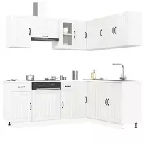 Virtuvinių spintelių komplektas, 11 dalių, Kalmar, balta
