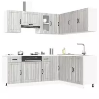 Virtuvinių spintelių komplektas, 11 dalių, Kalmar, pilka