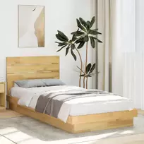 lovos rėmas su galvūgaliu be čiužinio 75x190 cm ąžuolo masyvo