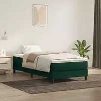 Box Spring Lova be čiužinio Tamsiai žalia 200x220 cm aksomas