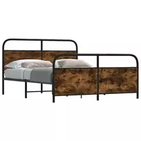 Lovos rėmas be čiužinio, dūminio ąžuolo, 150x200cm, metalas