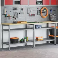 Darbastalio komplektas 2 pcs Bežinė ir pilka 200 x 55 x 85 cm