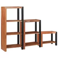 Knygų lentyna 3 pcs Ruda 50 x 30 x 110 cm