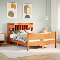 Lovos rėmas be čiužinio, vaško rudas, 150x200cm, pušies masyvas