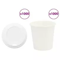 popieriniai kavos puodeliai su dangteliais 1000 vnt 4oz 100ml