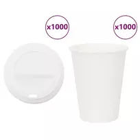 popieriniai kavos puodeliai su dangteliais 1000 vnt 12oz 300ml