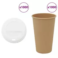 popieriniai kavos puodeliai su dangteliais 1000 vnt 16oz 400 ml