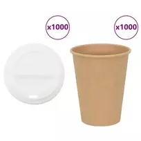 popieriniai kavos puodeliai su dangteliais 1000 vnt 12oz 300ml
