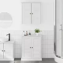 Vonios baldų rinkinys su lentyna 2 pcs Balta ir senovinė balta