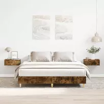 Lovos rėmas be čiužinio, dūminio ąžuolo, 150x200cm, mediena