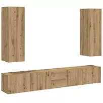 5 dalių sieninis televizoriaus spintelės komplektas Artisan Oak