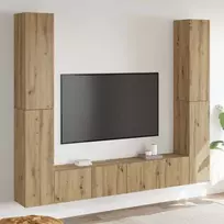 6 dalių sieninis televizoriaus spintelės komplektas Artisan Oak