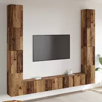 Sieninis televizoriaus spintelės komplektas, 6 dalių