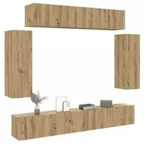 6 dalių sieninis televizoriaus spintelės komplektas Artisan Oak