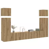 8 dalių sieninis televizoriaus spintelės komplektas Artisan Oak