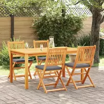 Sulankstoma kėdė su pagalve 4 pcs Pilka 49 x 57.5 x 92cm