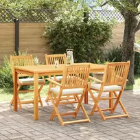 Sulankstoma kėdė su pagalve 4 pcs Balta 49 x 57.5 x 92cm