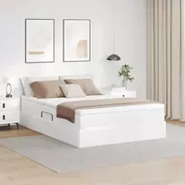 Lova su daiktų laikymo vieta ir čiužiniu Balta 140 x 200 cm