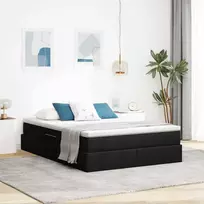 Lova su daiktų laikymo vieta ir čiužiniu Juoda 140 x 200 cm