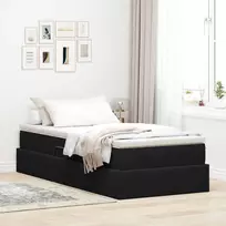 Lova su daiktų laikymo vieta ir čiužiniu Juoda 90 x 190 cm