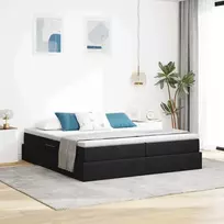 Lova su daiktų laikymo vieta ir čiužiniu Juoda 180 x 200 cm