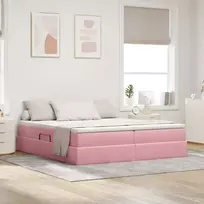 Lova su daiktų laikymo vieta ir čiužiniu Rožinė 180 x 200 cm