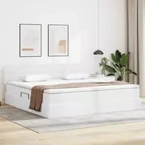 Lova su daiktų laikymo vieta ir čiužiniu Švari balta