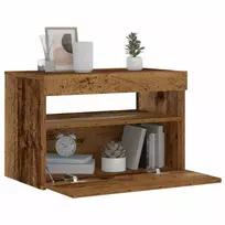 naktinė spintelė su LED lemputėmis Sena mediena 60x35x40 cm