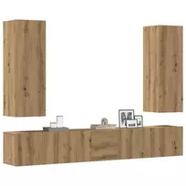 5 dalių sieninis televizoriaus spintelės komplektas Artisan Oak