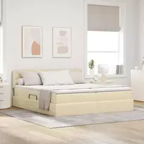 Saugos lova su čiužiniu Kremas 180 x 200 cm Dirbtinė oda