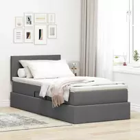 LED saugojimo lova su čiužiniu Tamsiai pilka 90 x 200 cm