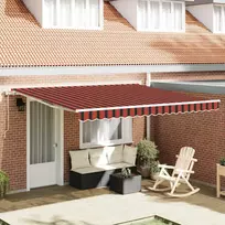 Elektrinė ištraukiama pavėsinė oranžinė ir ruda 400 × 350 cm