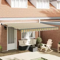 Elektrinė ištraukiama pavėsinė Žalia ir balta 400 × 350 cm