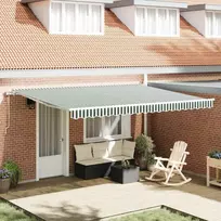 Elektrinė ištraukiama pavėsinė Žalia ir balta 450 × 300 cm
