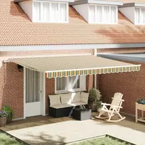 Elektrinė ištraukiama pavėsinė Žalia ir geltona 450 × 350 cm