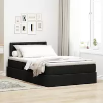 LED saugojimo lova su čiužiniu Juoda 120 x 200 cm Audinys