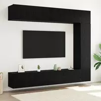 TV spintelių komplektas 5 pcs Juodas ąžuolas Apdirbta mediena