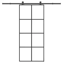 Stumdomos durys su įrangos rinkiniu, 90x205cm, ESG ir aliuminis