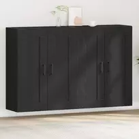 Prikabinama spinta 2 pcs Juodas ąžuolas 69,5 x 34 x 90 cm