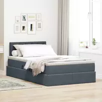 LED saugojimo lova su čiužiniu Tamsiai pilka 120 x 200 cm
