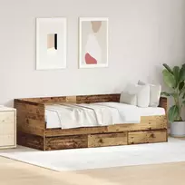 Dienos lova Senovinis medis 90 x 190 cm Apdirbta mediena