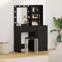 Makiažo stalas 2 pcs Juoda 50 x 41 x 135 cm Apdirbta mediena
