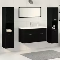 Vonios baldų rinkinys 4 pcs Juodas ąžuolas Apdirbta mediena