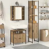 Vonios baldų rinkinys 3 pcs Amatininkų ąžuolas Apdirbta mediena