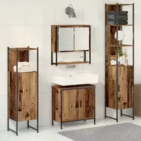 Vonios baldų rinkinys su saugykla 4 pcs Ruda 33 x 33 x 185.5 cm