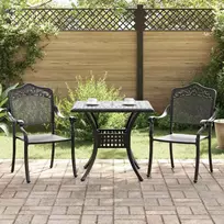 Sodo stalo komplektas 3 pcs Juoda Liejamasis aliuminis