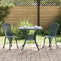 Sodo stalo komplektas 3 pcs Žalia Liejamasis aliuminis